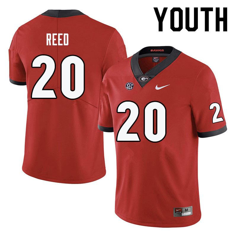 Youth #20 J.R. Reed Georgia Bulldogs College Football Jerseys-Red - Click Image to Close